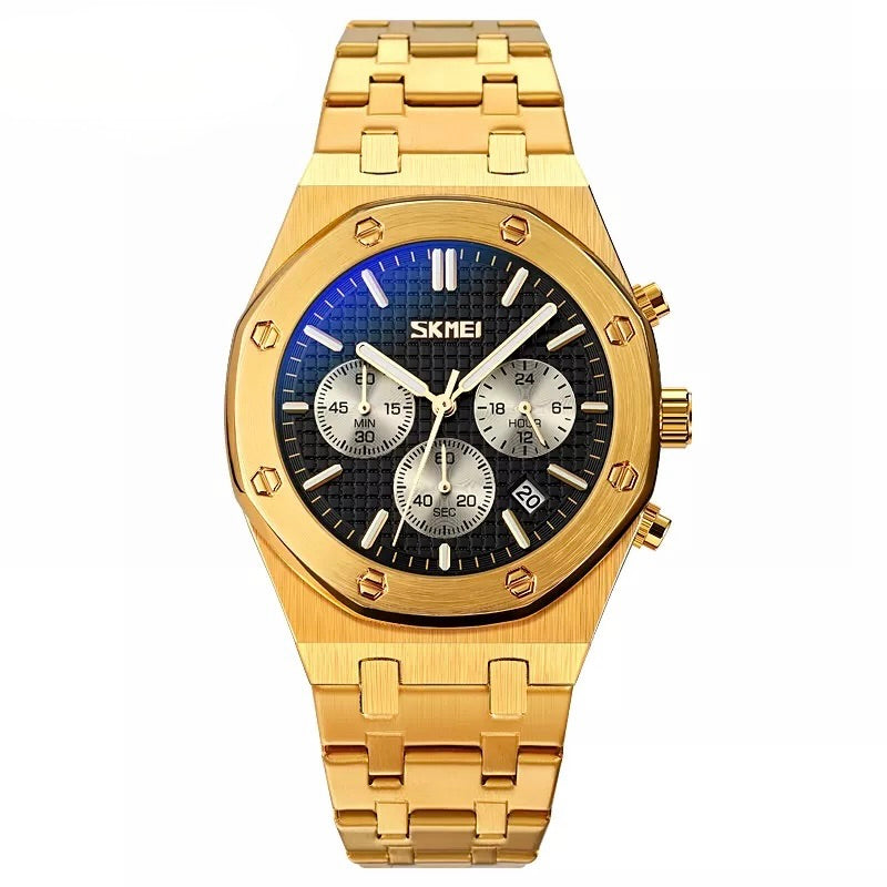 Herren-Chronograph mit Datum & Stoppfunnktion 42 mm - Gold