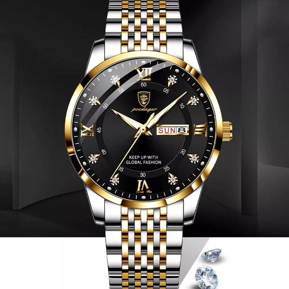 Herren-Armbanduhr mit Tag & Datum 42 mm