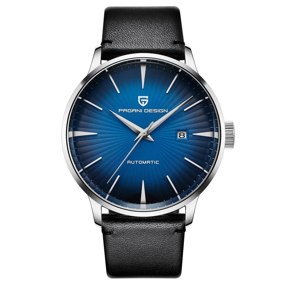 Pagani Design 2770 - Herren-Automatikuhr mit Datum & Lederarmband 43 mm