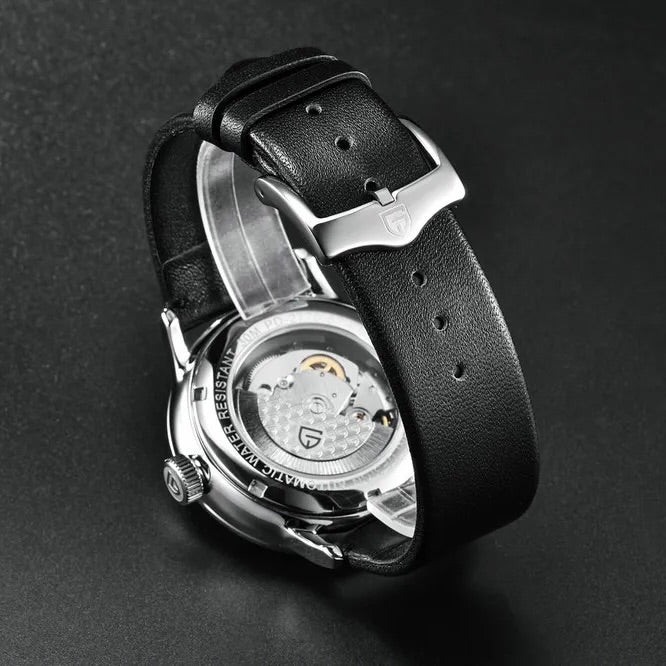 Pagani Design 2770 - Herren-Automatikuhr mit Datum & Lederarmband 43 mm