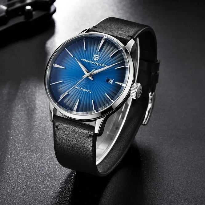 Pagani Design 2770 - Herren-Automatikuhr mit Datum & Lederarmband 43 mm