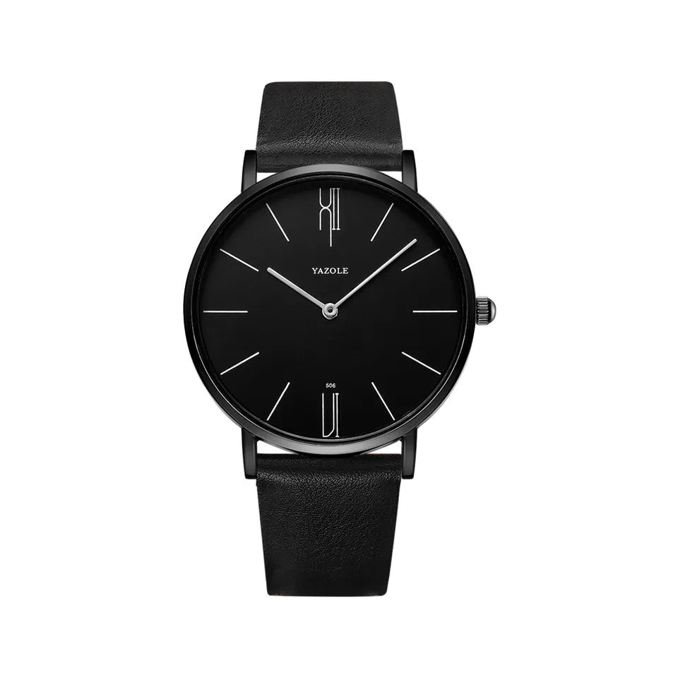 Armbanduhr mit Lederarmband - ultradünn