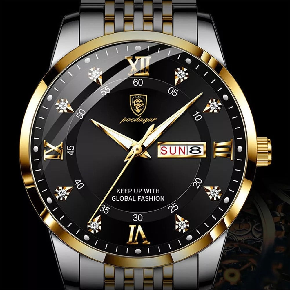 Herren-Armbanduhr mit Tag & Datum 42 mm