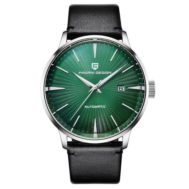 Pagani Design 2770 - Herren-Automatikuhr mit Datum & Lederarmband 43 mm