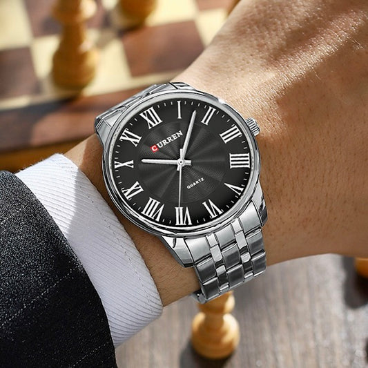 Herren-Armbanduhr mit römischen Ziffern 40 mm