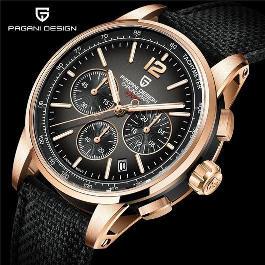 Pagani Design YS008 - Herren-Chronograph mit Datum & Carbonarmband 41 mm