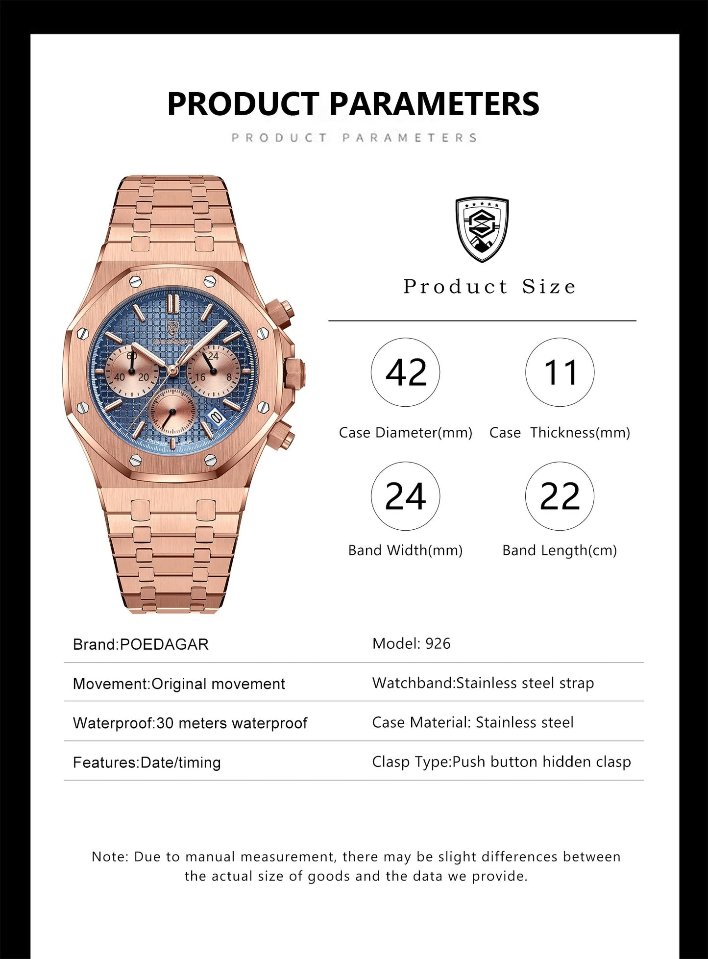 Herren-Chronograph mit Datum 42 mm - Royal Oak Hommage
