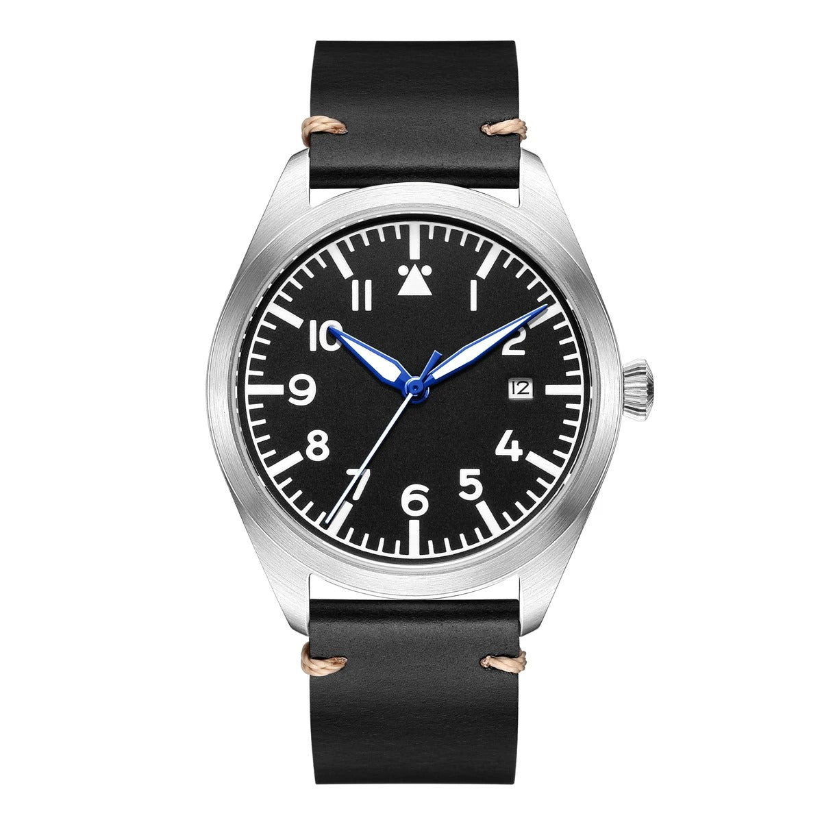 Flieger Automatikuhr Lederarmband | Miyota 8215 | Pilotenuhr Datum | Saphirglas 40mm