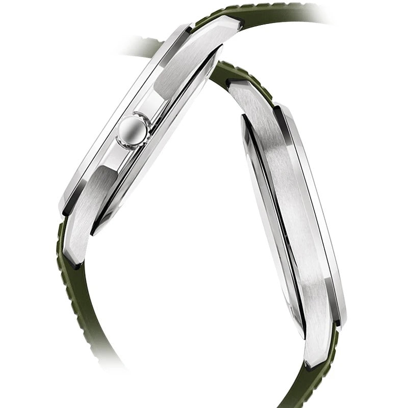 Specht & Söhne - Herren-Automatikuhr mit Datum & Silikonarmband 40 mm