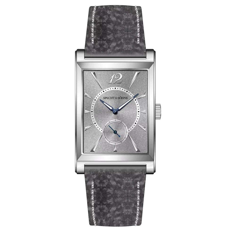 Specht & Söhne SP0028 Art-Déco Quarzuhr | Rechteck Saphirglas Lederarmband 40x26mm