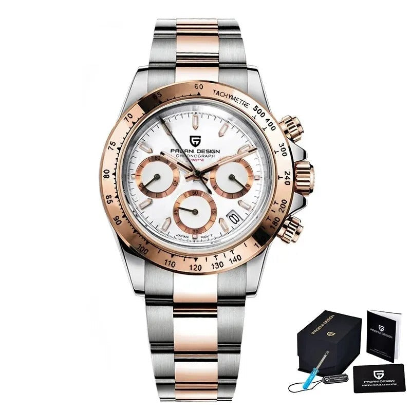 Herren Chronograph Seiko VK63 | Meca-Quarz | Saphirglas 40mm | 5 Farben