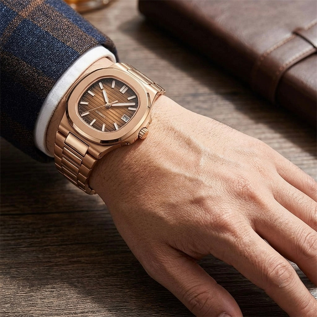 Automatikuhr Roségold NH35 | Sportliche Designuhr | Saphirglas 40mm