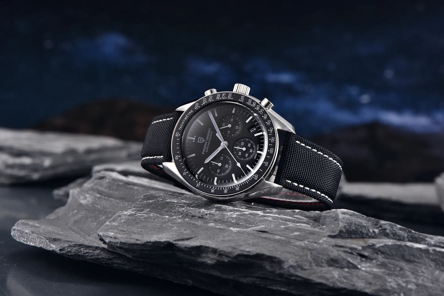 Pagani Design 1701 - Armbanduhr mit Datum, Chronograph und Tachometer 40 mm