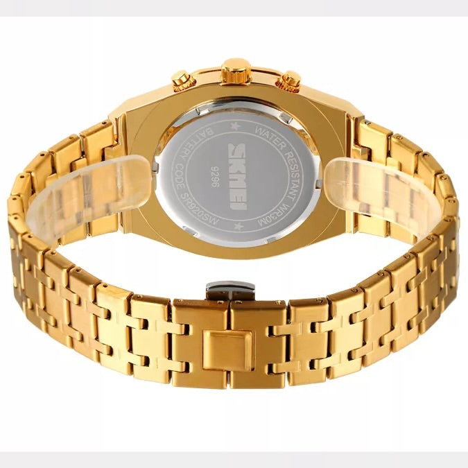 Gold Armbanduhr mit Datum und Chronograph 42 mm