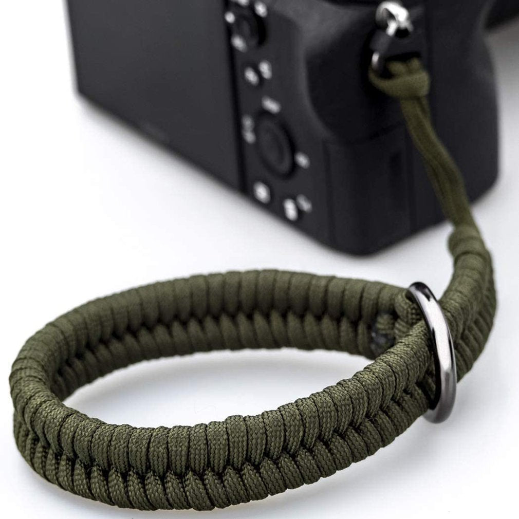 Kameragurt Handschlaufe Nylon geflochten Olive – 3er Set Universal Kameraschlaufe