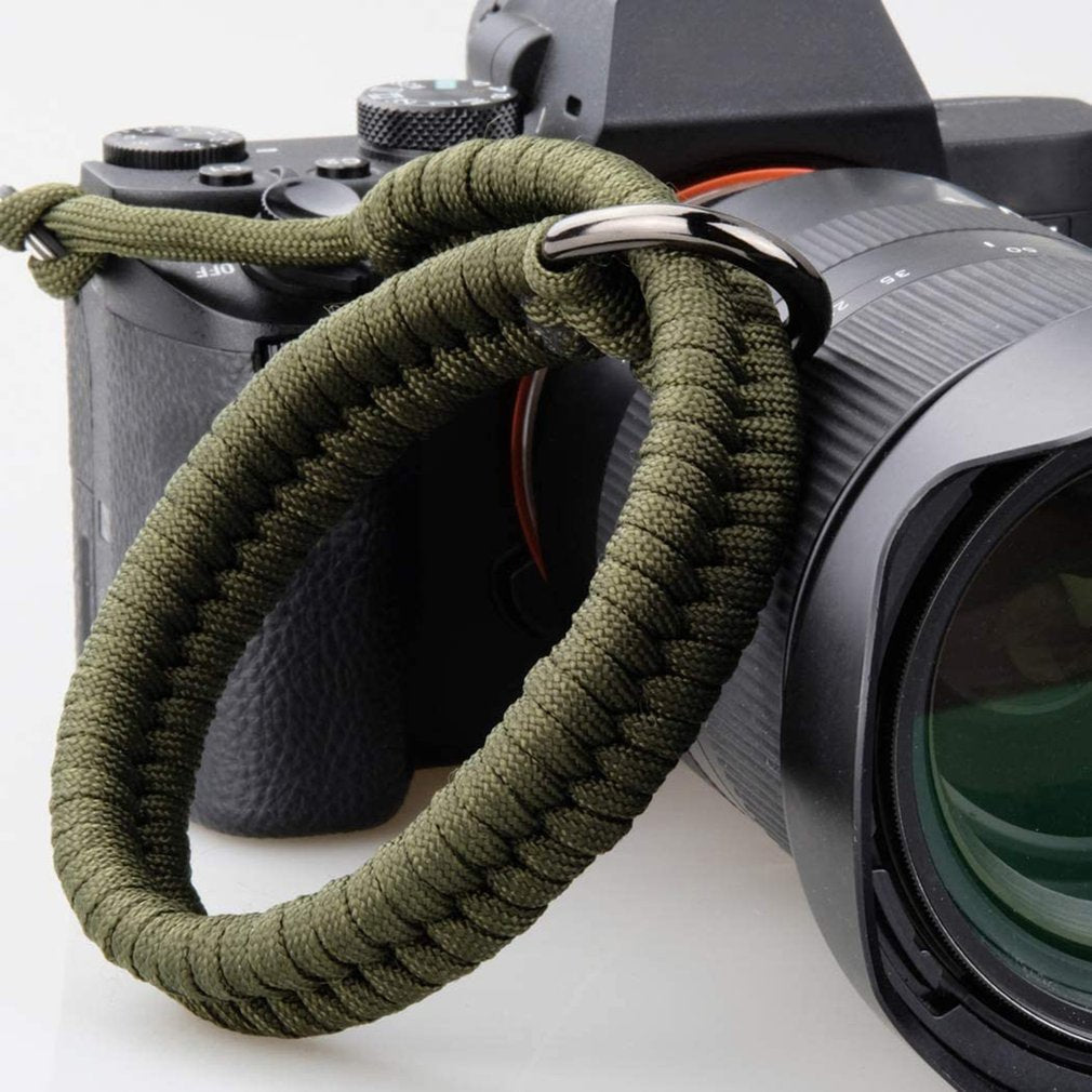 Kameragurt Handschlaufe Nylon geflochten Olive – 3er Set Universal Kameraschlaufe