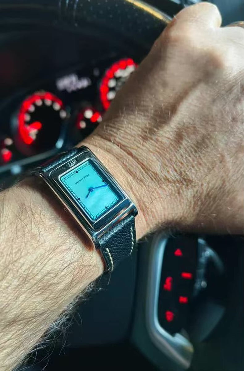 Specht & Söhne SP-Tank-1 Wendeuhr | Römische Ziffern Saphirglas Lederarmband 24,5x40mm