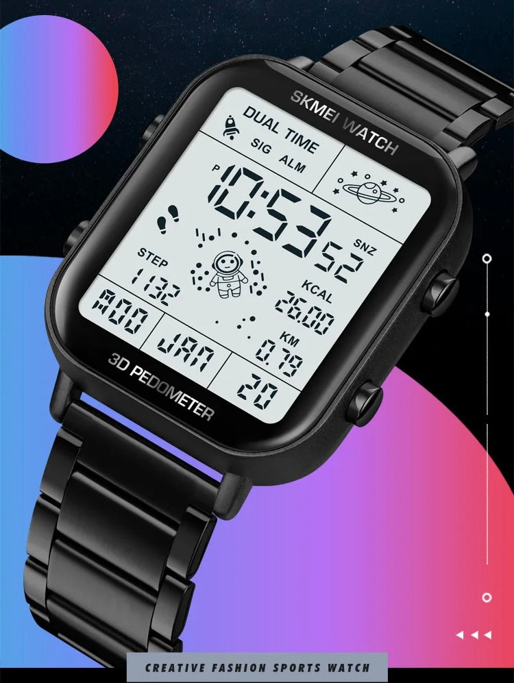 Digitale Armbanduhr mit großem Display