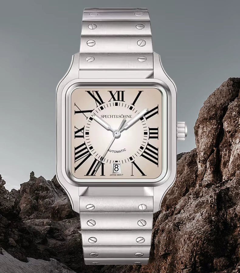 Specht & Söhne SP0011 Automatikuhr | Quadratisch Miyota 8215 Saphirglas 37x47mm