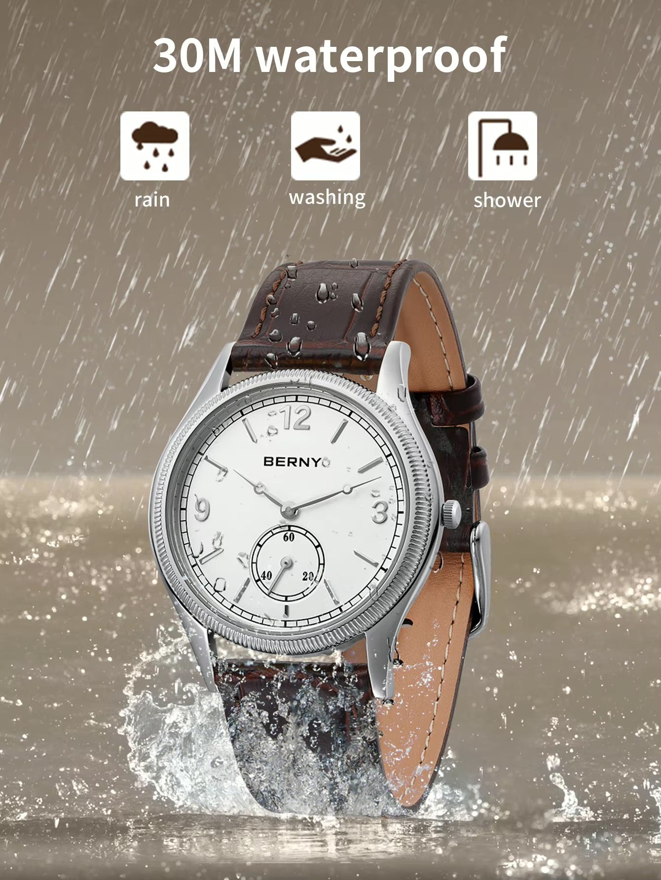 Klassik Herrenuhr – Elegante Quarzuhr mit Lederarmband | 7,5 mm dünn