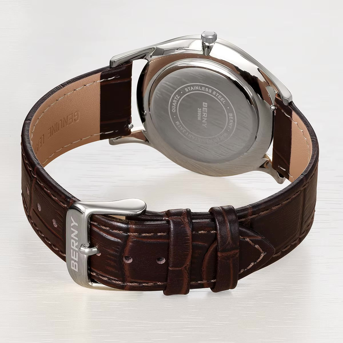 Klassik Herrenuhr – Elegante Quarzuhr mit Lederarmband | 7,5 mm dünn