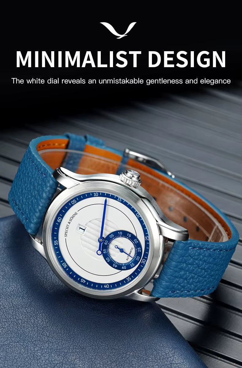 SPECHT & SÖHNE SP0032 Herrenuhr Automatik – Luxus Edelstahluhr mit Saphirglas, wasserdicht 5 Bar