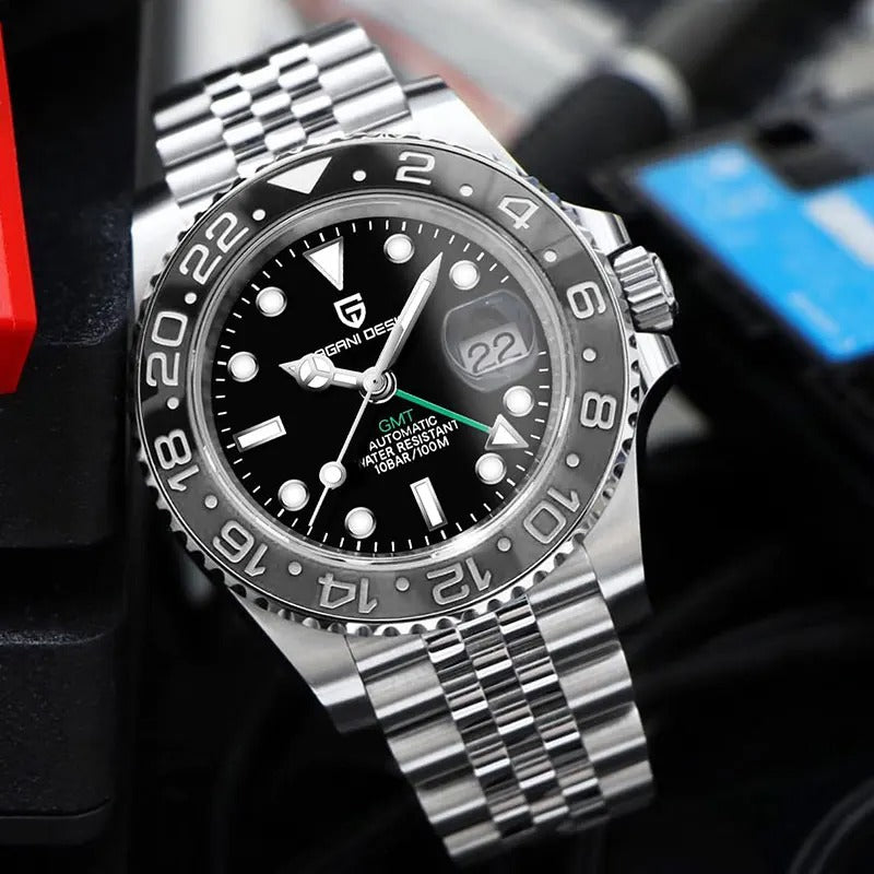 Pagani Design 1662 - Herren-Automatikuhr GMT Master mit Datum 40 mm