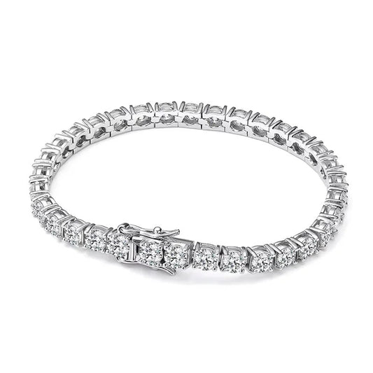 Moissanit Tennisarmband 3mm | D VVS1 | 925 Silber 18K Weißgold | GRA Zertifikat