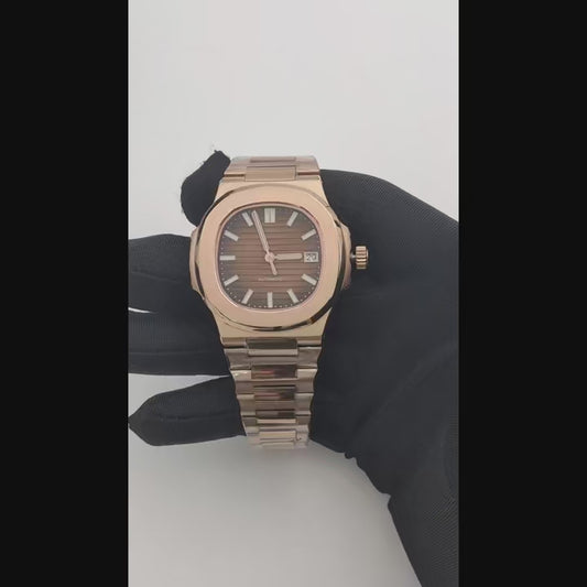 Automatikuhr im Nautilus-Stil - Roségold NH35 40 mm