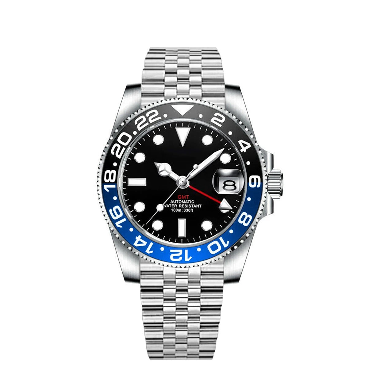Herrenuhr Automatik GMT NH34 | Zwei Zeitzonen | Saphirglas 40mm | 5 Farben
