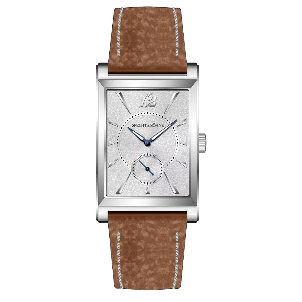Specht & Söhne SP0028 Art-Déco Quarzuhr | Rechteck Saphirglas Lederarmband 40x26mm