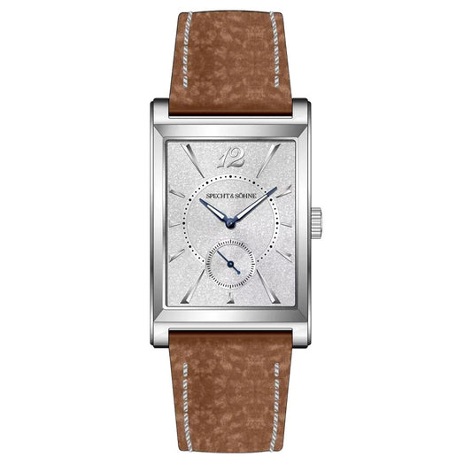 Specht & Söhne SP0028 Art-Déco Quarzuhr | Rechteck Saphirglas Lederarmband 40x26mm