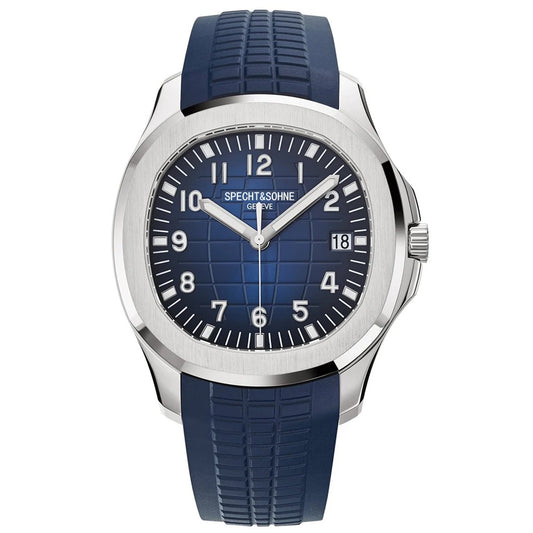 Specht & Söhne - Herren-Automatikuhr mit Datum & Silikonarmband 40 mm