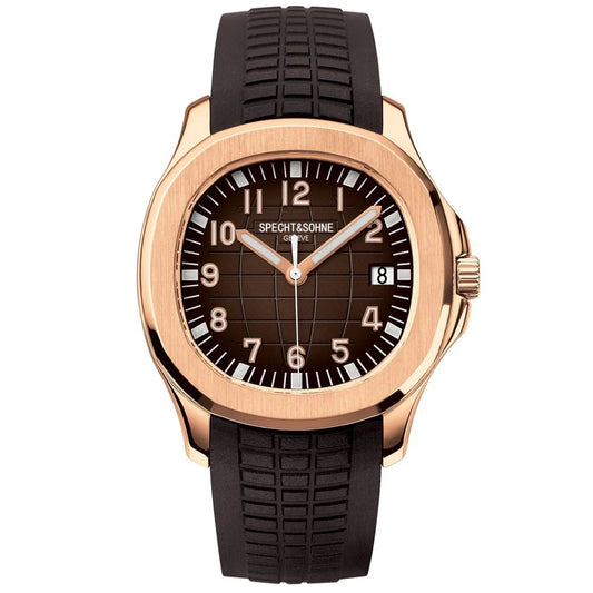 Specht & Söhne - Herren-Automatikuhr mit Datum & Silikonarmband 40 mm