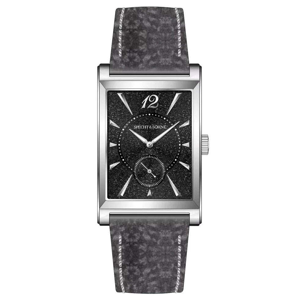 Specht & Söhne SP0028 Art-Déco Quarzuhr | Rechteck Saphirglas Lederarmband 40x26mm