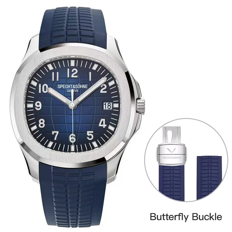 Herrenuhr Automatik Miyota 8215 | Silikonarmband Saphirglas 40mm | 4 Farben