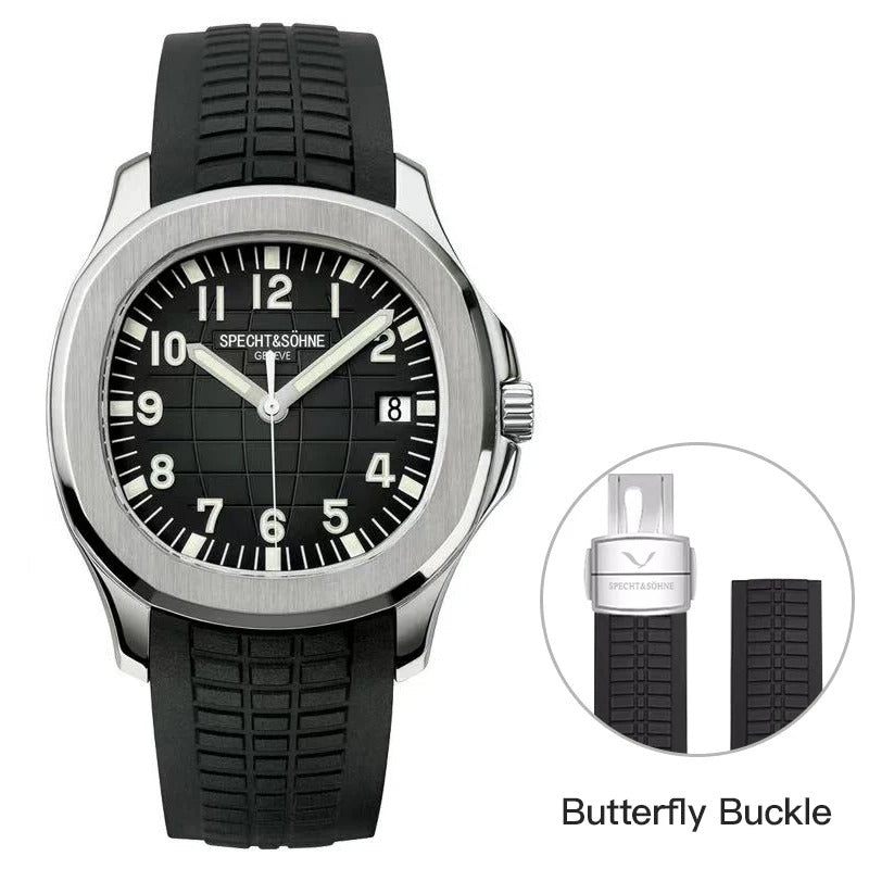Herrenuhr Automatik Miyota 8215 | Silikonarmband Saphirglas 40mm | 4 Farben
