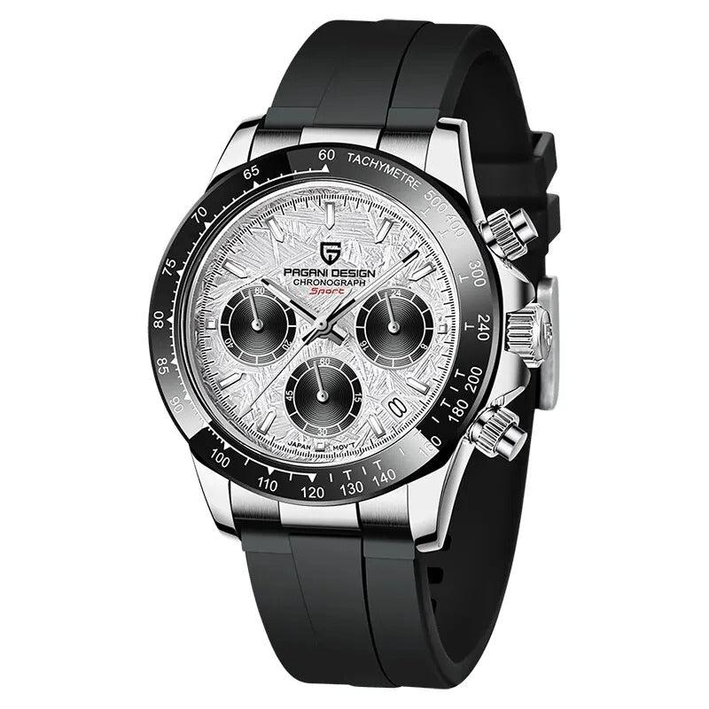 Pagani Design 1664 - Armbanduhr mit Silikonarmband, Datum, Chronograph 40 mm